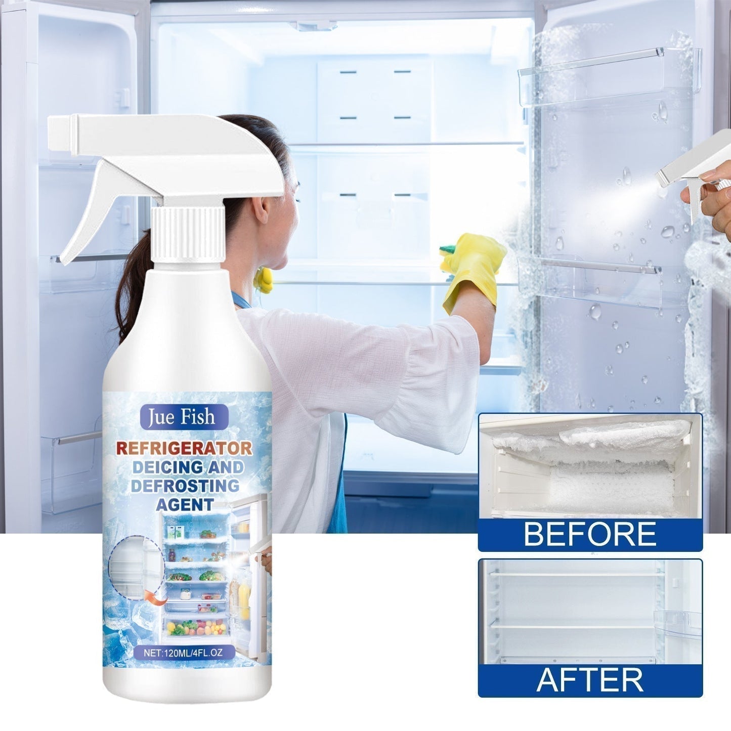 IceAway 118 ml Spray for Quick Frost Removal | Ideal for Refrigerators, Freezers & Windshields | Effective to -30 °C
