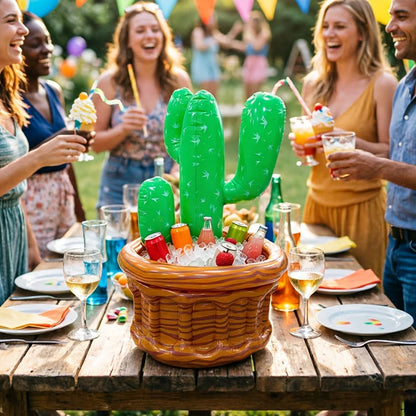 Inflatable Cactus Beverage Cooler for Parties