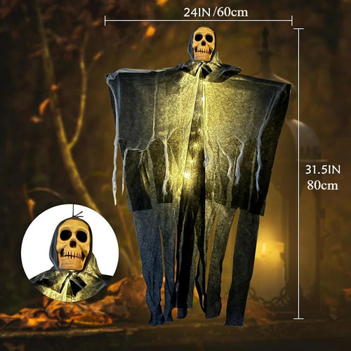 Hanging LED Skull Spirit Decoration for Halloween - 57 x 80 cm
