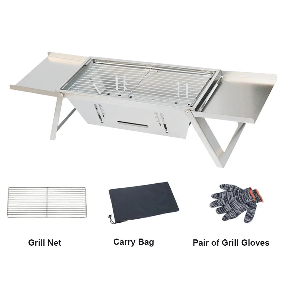 FlexiGrill – Adjustable Portable BBQ Grill with Carry Bag