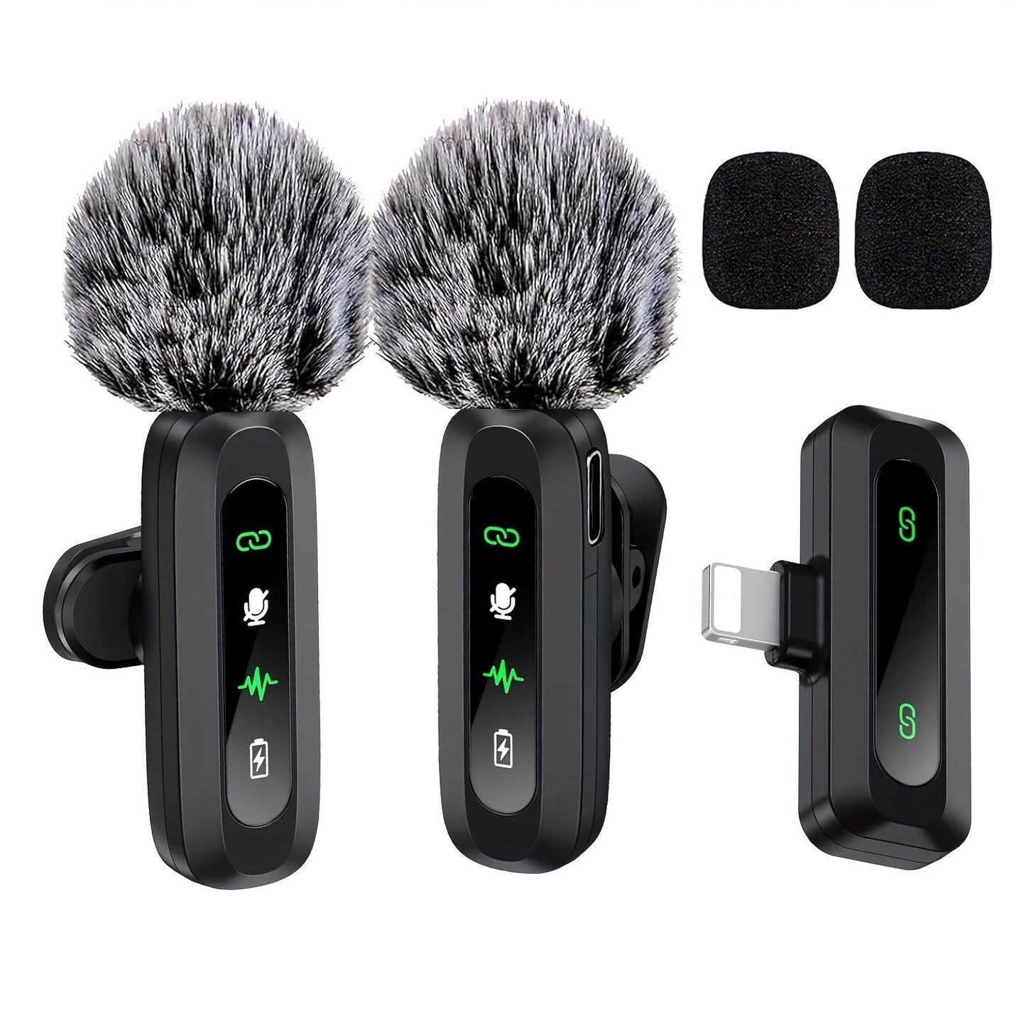 Wireless Clip Microphone with USB-C for Smartphone and Tablet