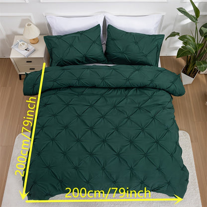 Pintuck Pattern White Quilt Cover Set
