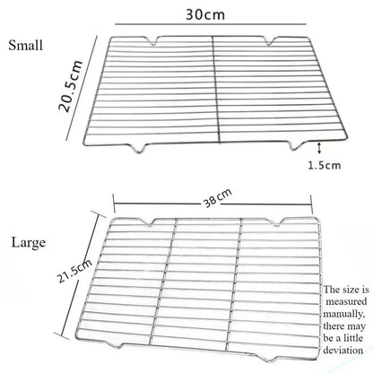 304 Stainless Steel Baking Sheet Set | Rectangular Grill Rack | Oven & BBQ Pan with Drip Tray
