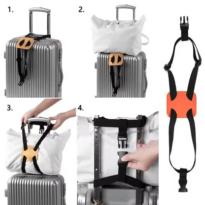 Adjustable Luggage Strap for Travel - Durable Black Polyester