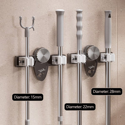 Wall-Mounted Organizer for Brooms & Mops - No Drilling Required