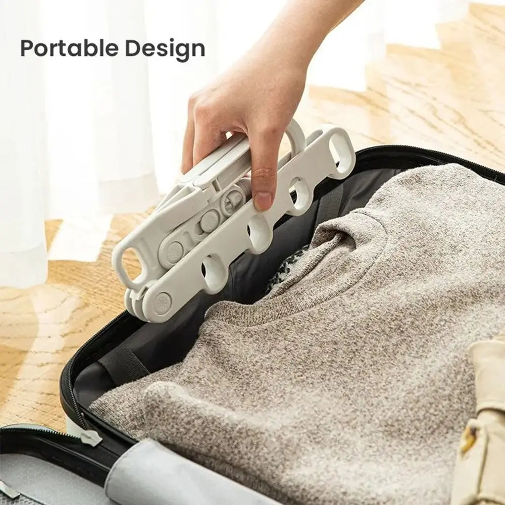 Portable Travel Clothes Hanger | Collapsible 5-Hole Garment Rack for Camping & Hotel Use