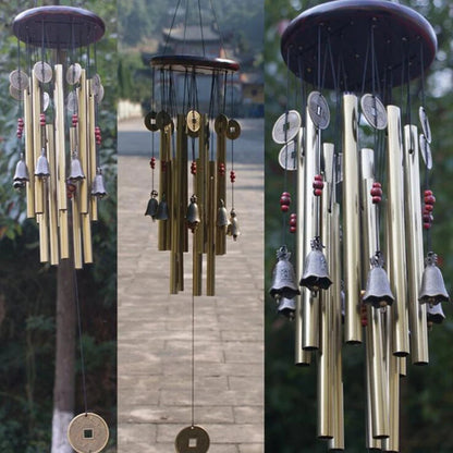 Large Wind Chime with Hollow Metal Tubes & Bells for Garden, Balcony, Patio Decor