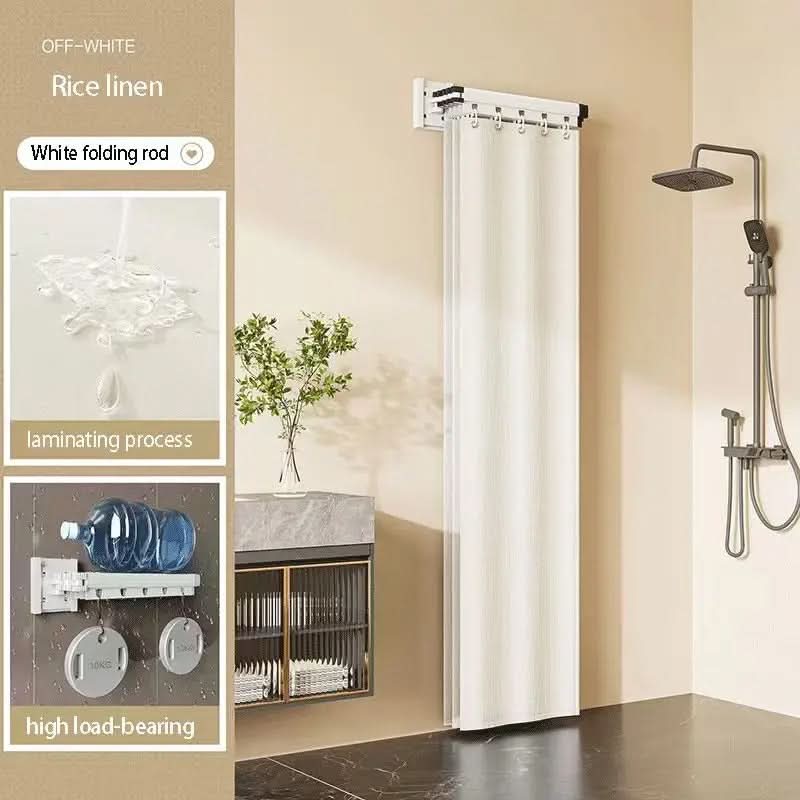 Space-Saving Shower Curtain Rod Divider System