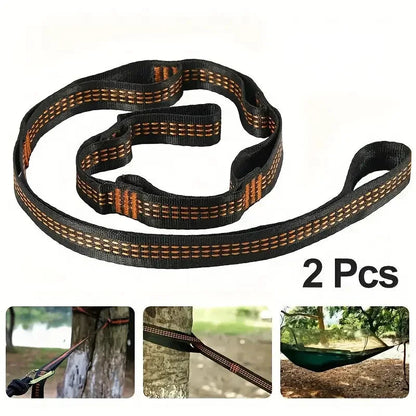 Hammock Suspension Set with 272 kg Load Capacity | Polyester Straps with 5 Rings | Pack of 2