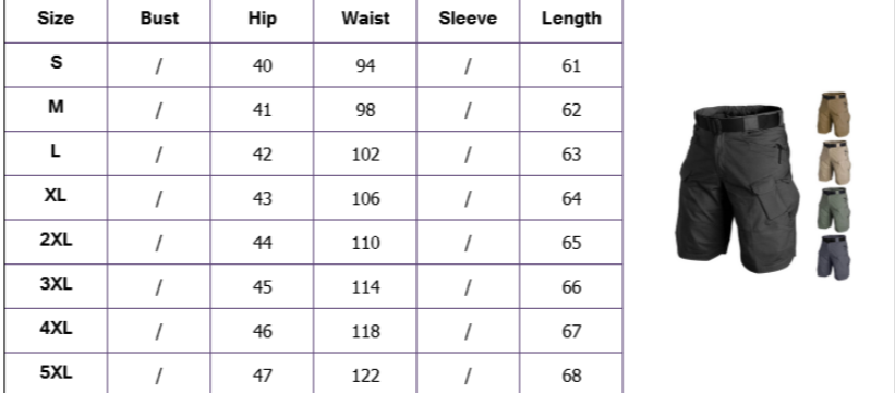 Waterproof Tactical Cargo Shorts