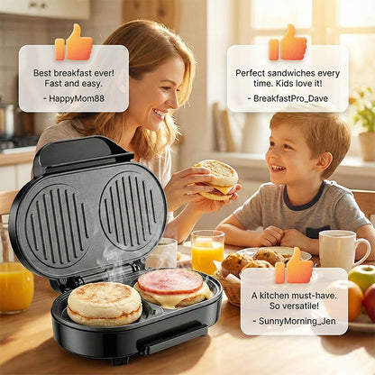 Double Breakfast Maker - Quickly Prepare Two Delicious Meals Every Morning