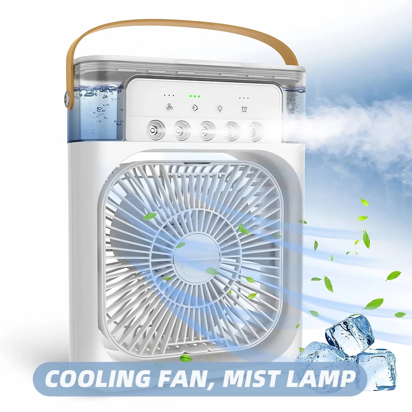 Compact 3-in-1 Air Cooler with Humidifier and LED Night Light