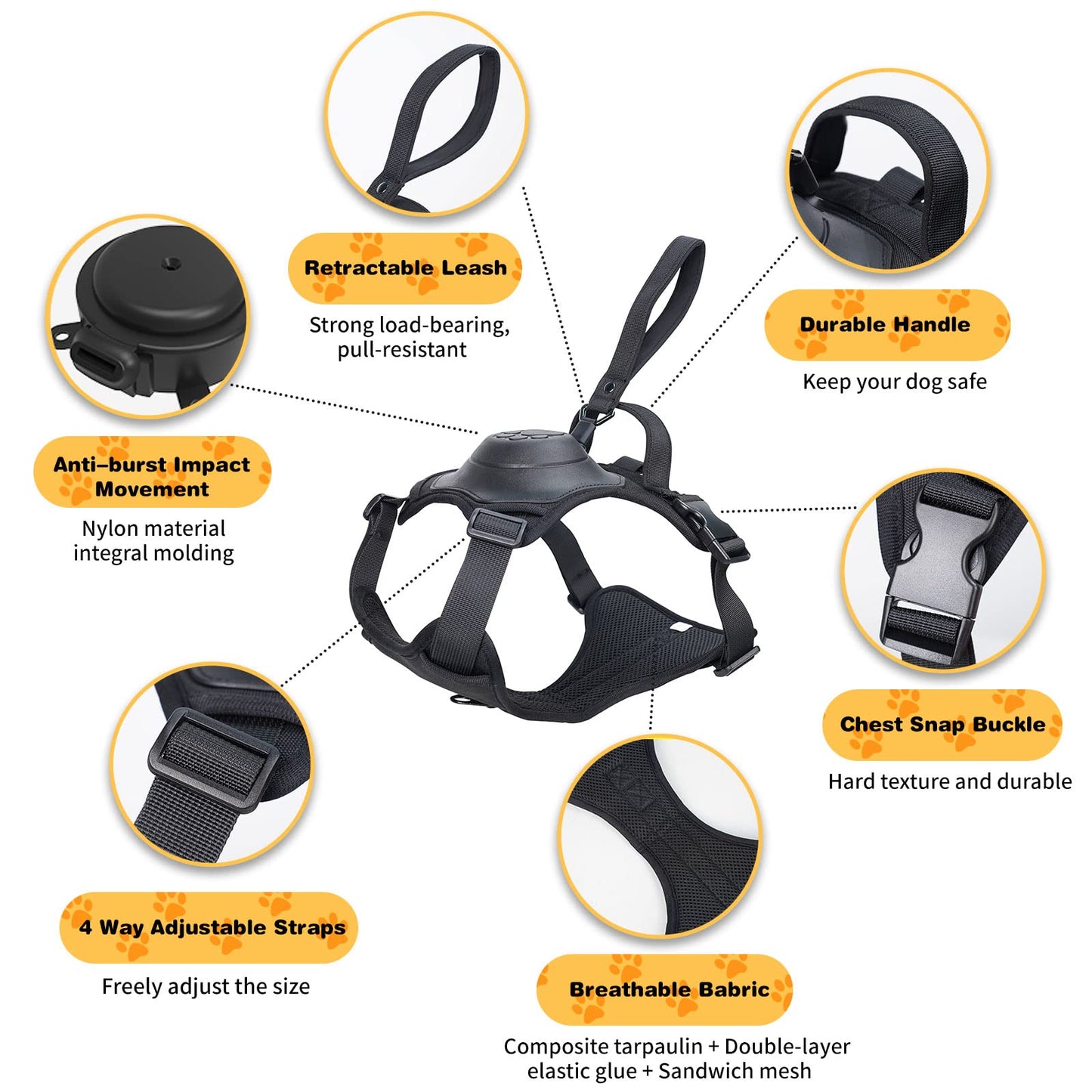 Dog Harness with Retractable Leash Set – All-in-One Solution