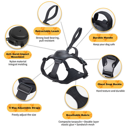 Dog Harness with Retractable Leash Set – All-in-One Solution