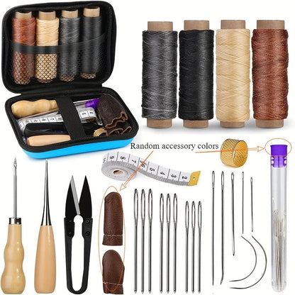 Leather Sewing Kit with Large Needle and Waxed Thread for Repair