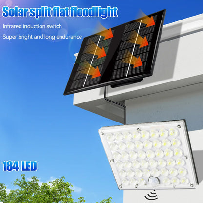Solar Flood Light with 184 LEDs | Waterproof IP65 | Motion Sensor | Ideal for Garden and Patio