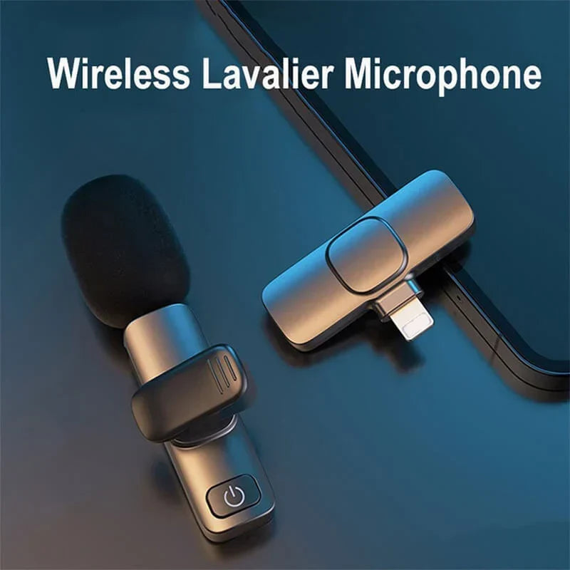 Portable Wireless Clip-On Microphone - 20m Range, Multi-Device Compatible