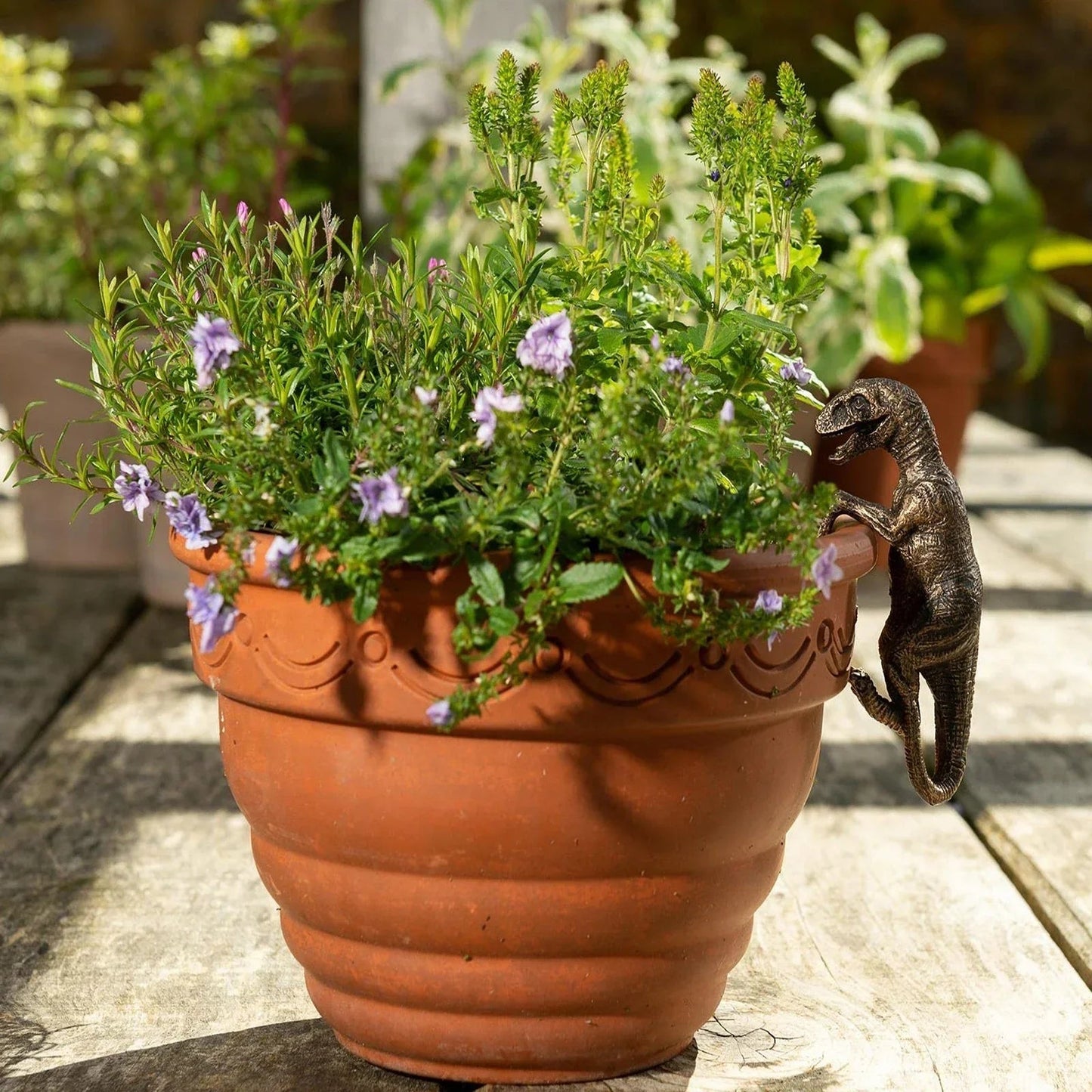 Hand-Painted Dino Planter | UV & Frost Resistant | Indoor & Outdoor Use