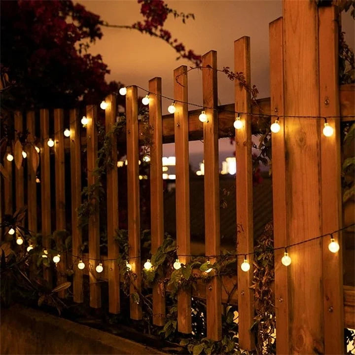 Outdoor Decorative LED String Lights Powered by Solar Energy