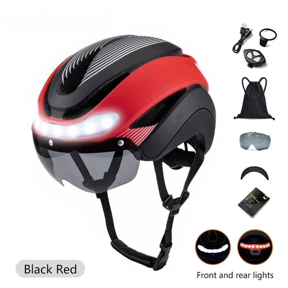 Smart LED Bicycle Helmet with Turn Signals and Triple Layer Safety