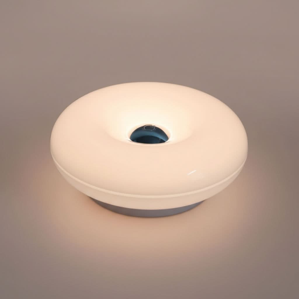 Orange Donut Shaped Lamp for Contemporary Ambient Illumination