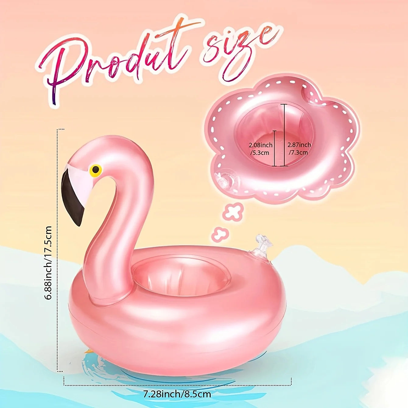 Inflatable Flamingo Drink Holder | Floating Pool Cup Holder | Portable Beverage Coaster