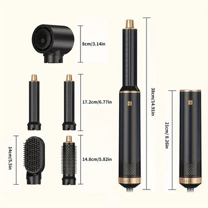 5-in-1 Hair Styling Kit - Hair Dryer, Curling Iron and Straightening Brush