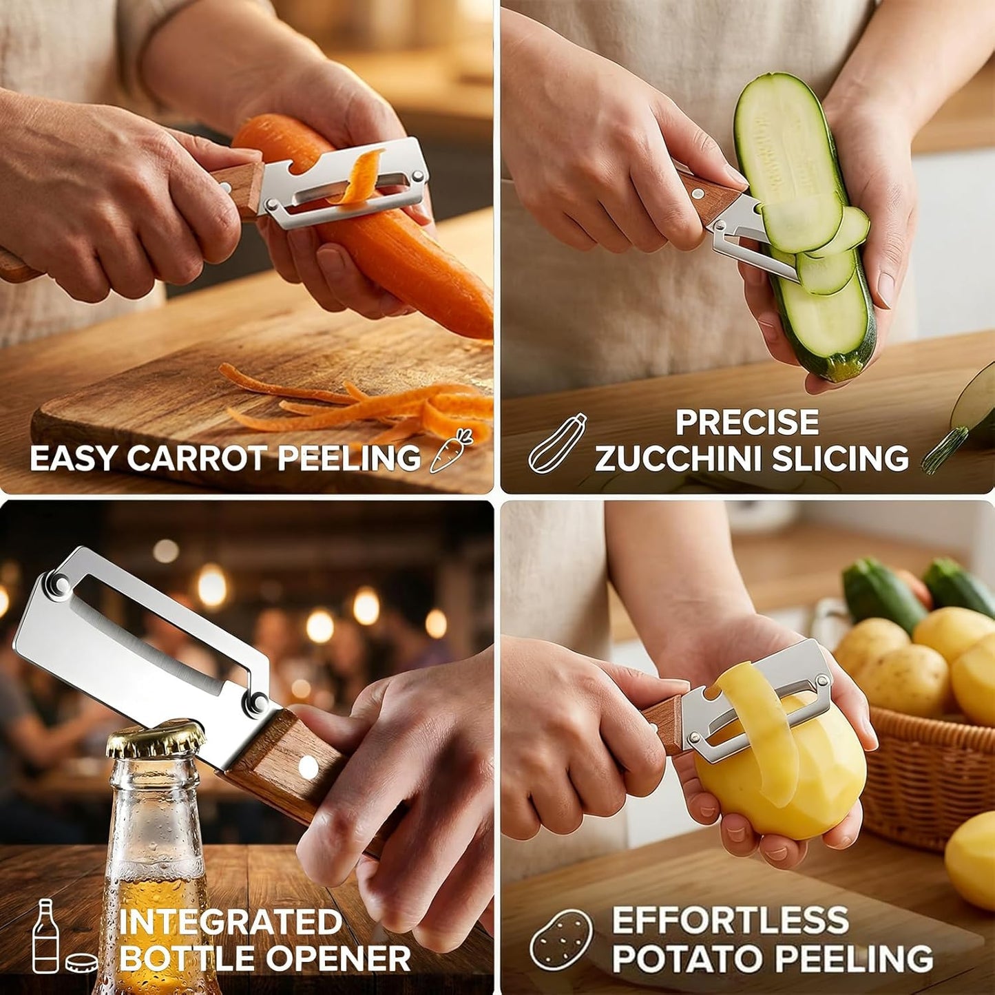 Ultimate 2-in-1 Peeler & Bottle Opener with Ergonomic Grip