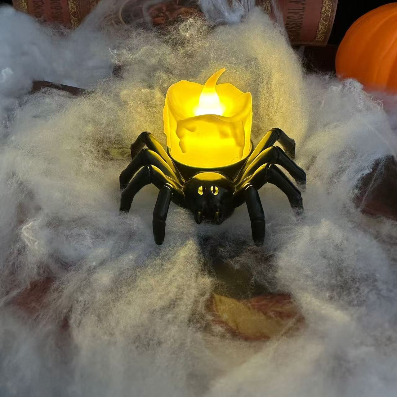 Halloween Spiderback Ornament with Candle and Eyeball Decorations