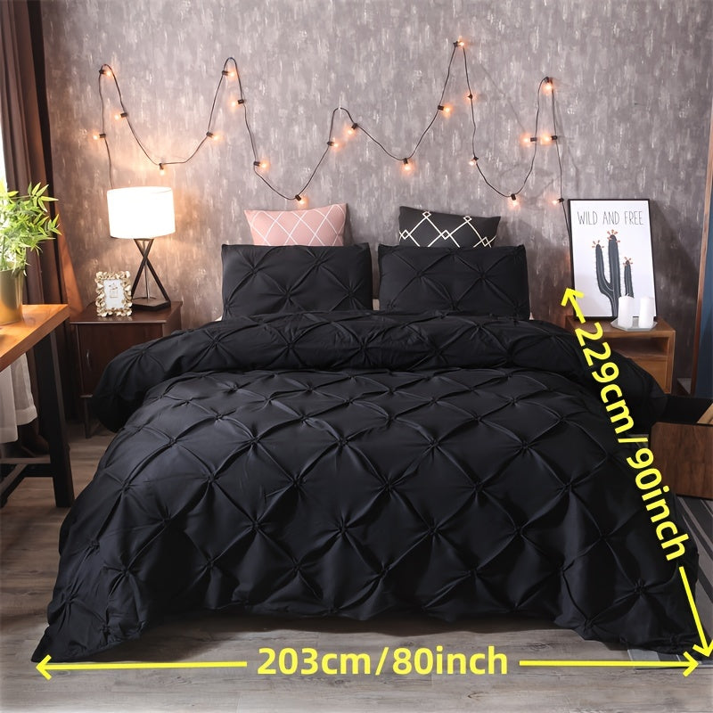 Pintuck Pattern White Quilt Cover Set