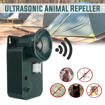 Outdoor Ultrasonic Animal Repeller for 5000sqft Protection