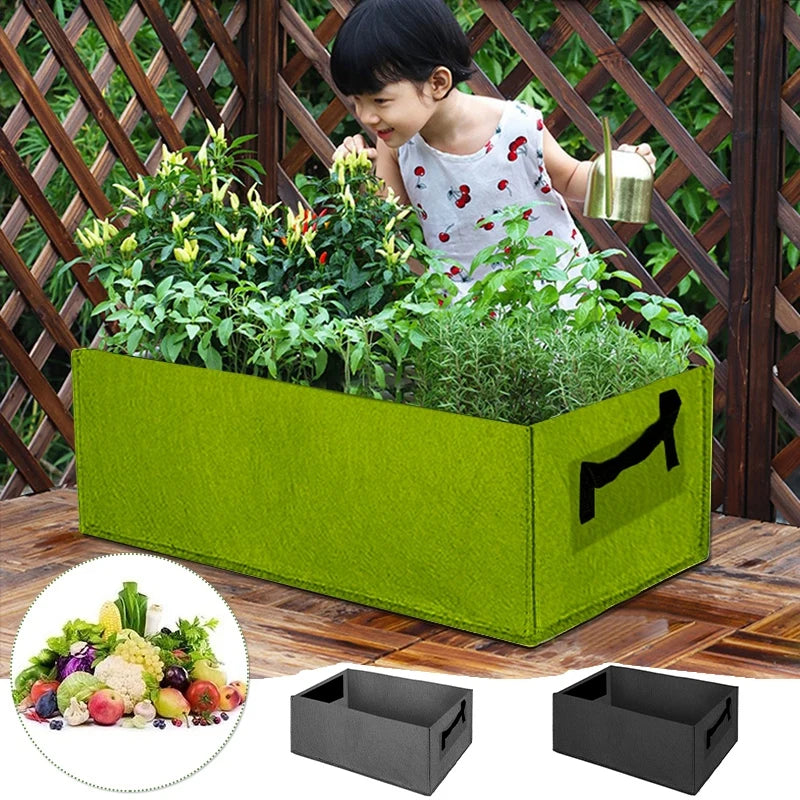 Rectangular Plant Bag – Breathable Felt Material with Handles – Sizes 6-31 Gallons