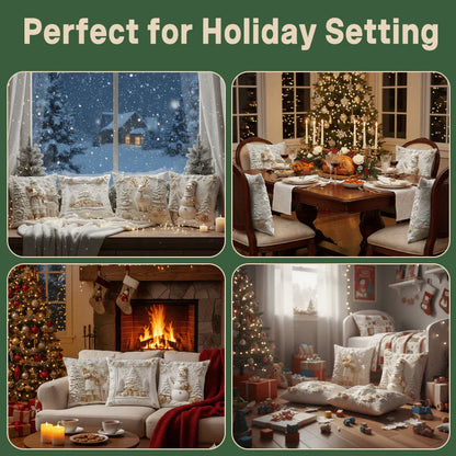 Set of 4 Decorative 3D Covers for Christmas