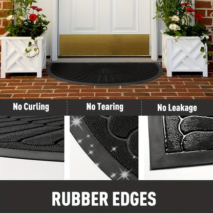 Half-Round Rubber Door Mat – Non-Slip and Durable for Indoor/Outdoor Use