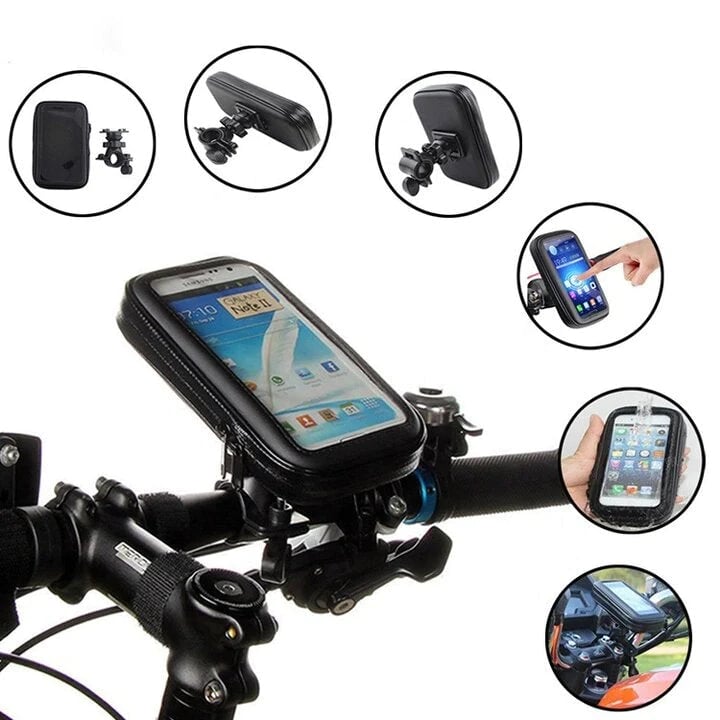 Waterproof Phone Mount with USB and 15W Wireless Charger for Bicycles
