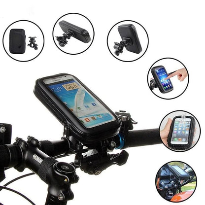 Waterproof Phone Mount with USB and 15W Wireless Charger for Bicycles