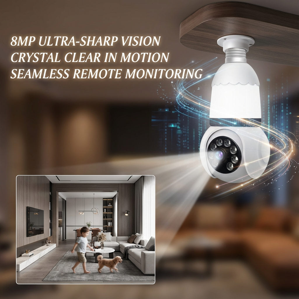 LED Bulb Security Camera with Color Vision Features