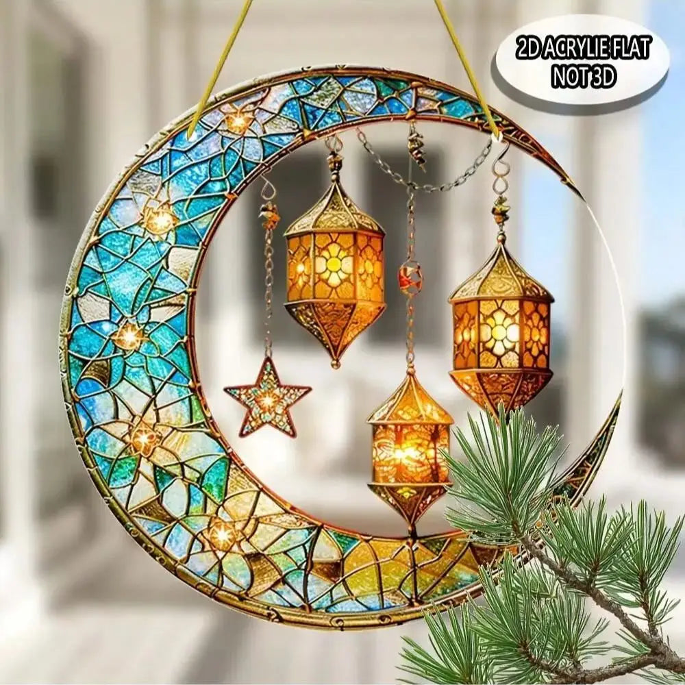 Decorative Moon Catcher for Windows – Vibrant Sun Catcher Ornament