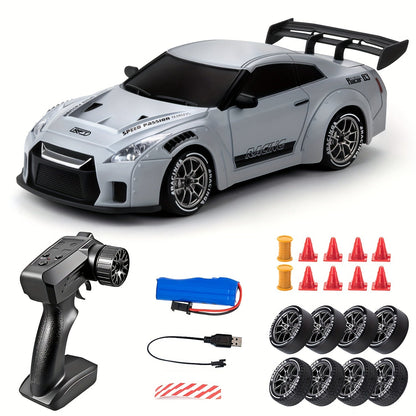Four-Wheel Drive Remote Car with LED Lights | Racing Toy for Kids