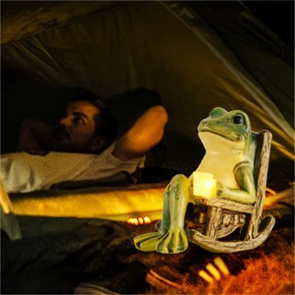 Solar-Powered Mini Frog Garden Sculpture | Weatherproof | Indoor and Outdoor Use