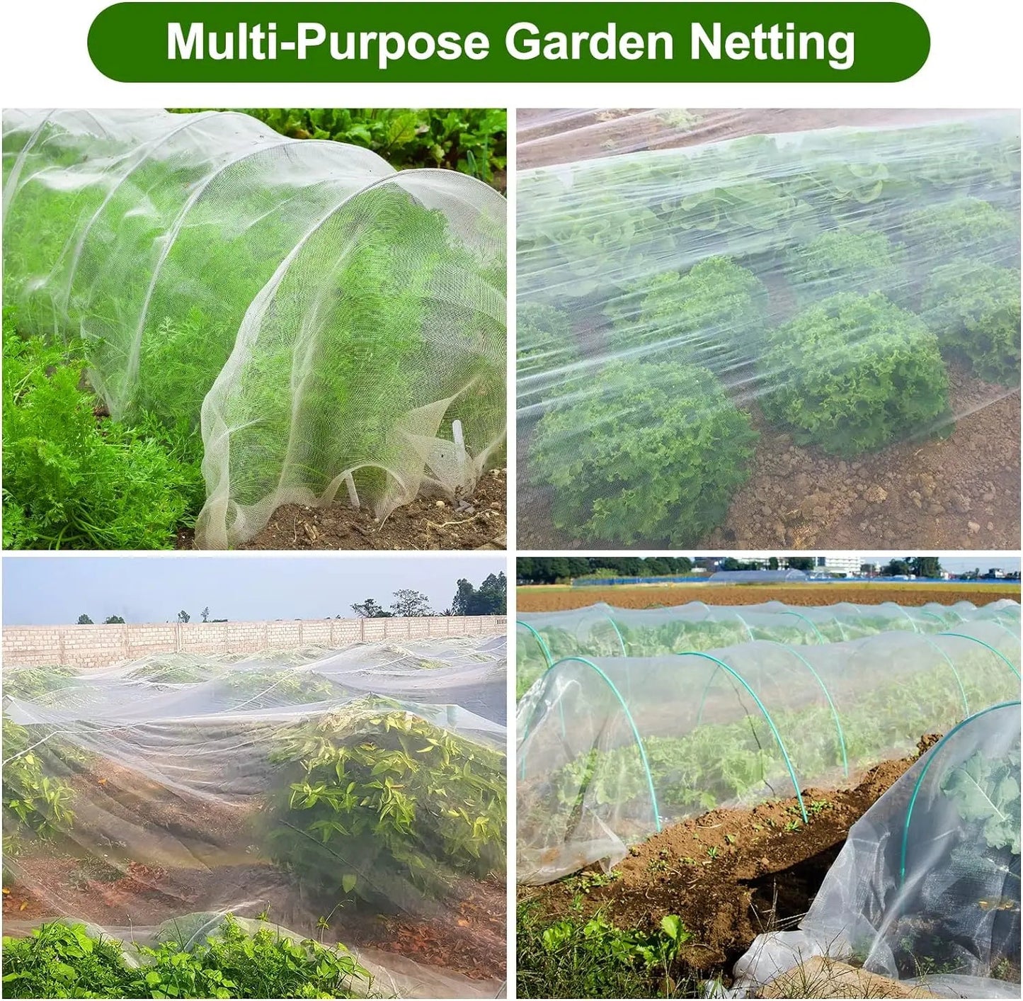 Plant Protection Netting – HDPE Insect and Bird Barrier, Light-Transmissive, Ideal for Vegetables & Fruits
