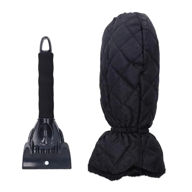 Ice Scraper with Glove | Insulated & Waterproof | Scratch-Resistant | Car & Windshield Snow Shovel