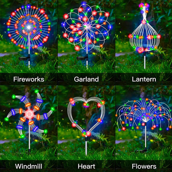 Set of 4 Solar-Powered Garden Sparkle Lights - Weather-Resistant LED Decor for Outdoor Spaces