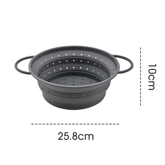 Collapsible Silicone Strainer for Quick, Space-Saving Draining