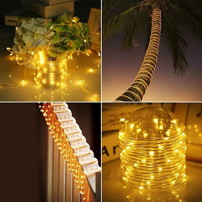 Solar-Powered Outdoor String Lights | 7–32 m Length | Waterproof | 8 Lighting Modes | Garden, Christmas & Party Decor