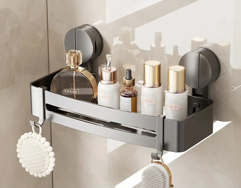 Suction Cup Bath Shelf for Drilling-Free Installation – AquaGrip Style