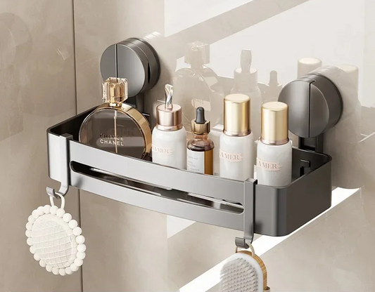 Suction Cup Bath Shelf for Drilling-Free Installation – AquaGrip Style