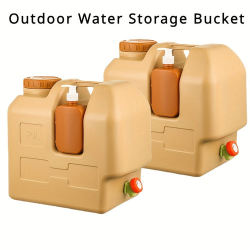Portable Water Canister with Tap – Hygienic and Includes Soap Holder for Camping and Travel