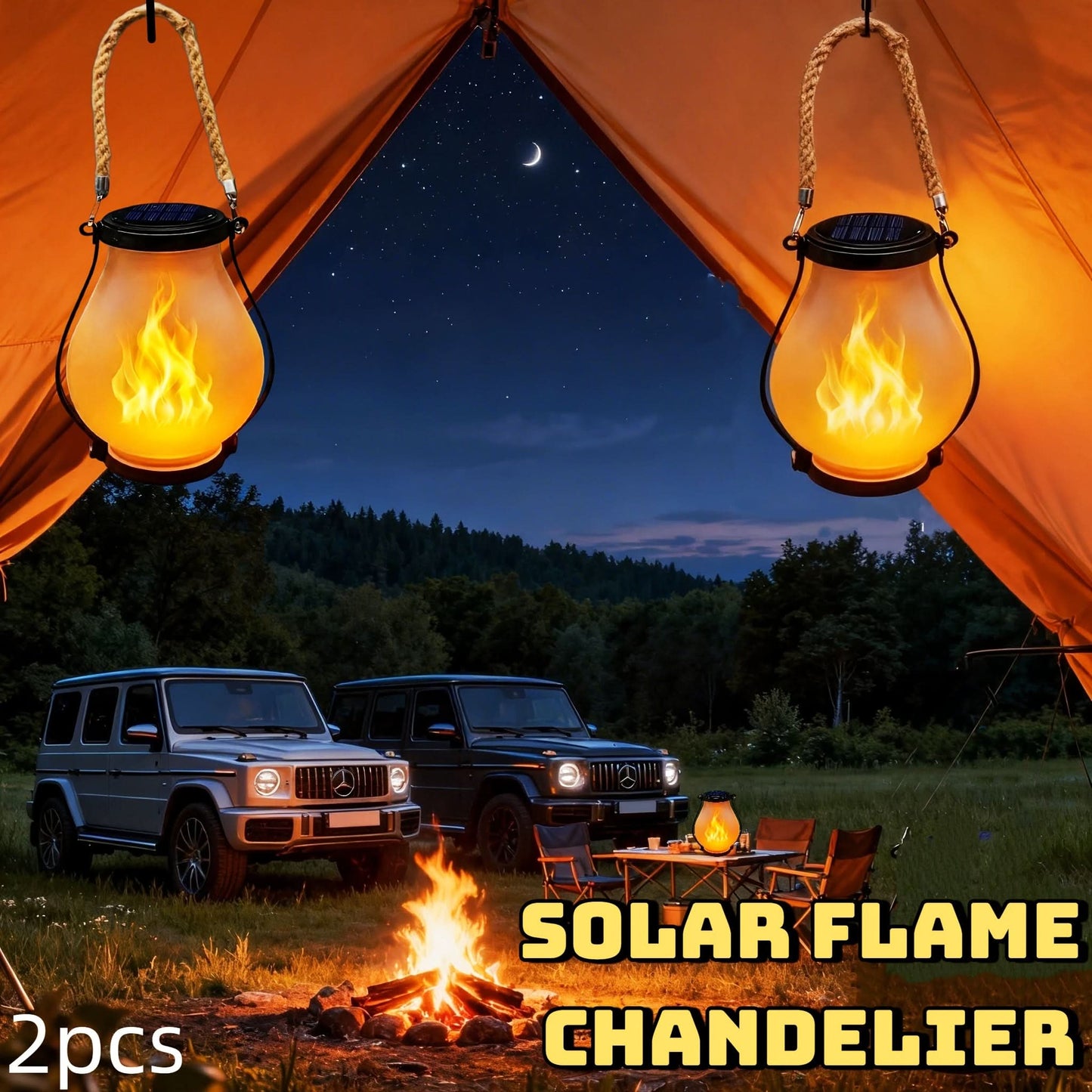Solar Lanterns with Flickering Flame Effect