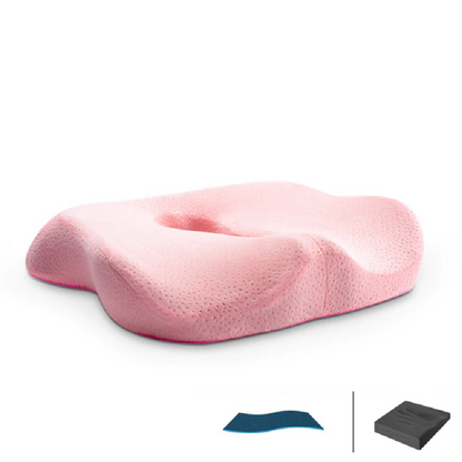 Memory Foam Cushion for Office Chair and Car Seat - Non-Slip Orthopedic